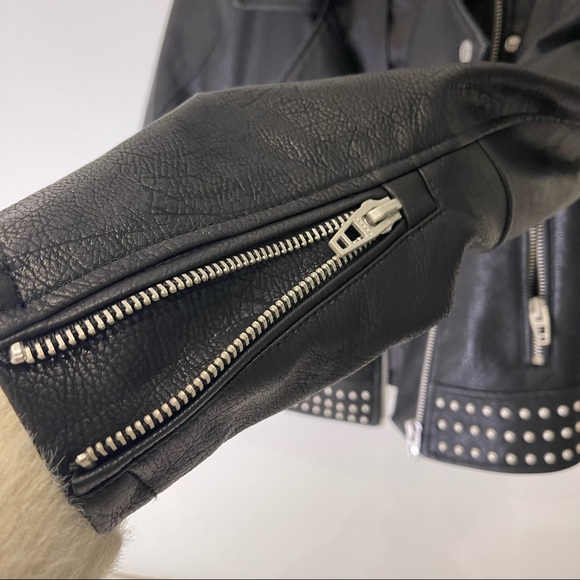 SOLD BlankNYC black faux leather biker jacket with silver studded detailing - Picture 9 of 10